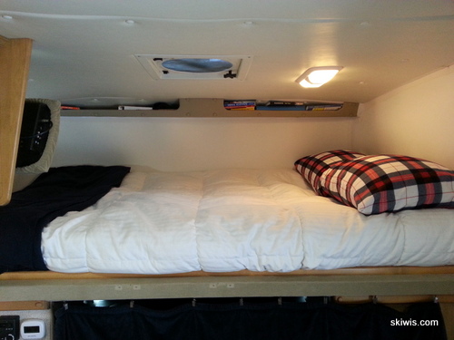 Overcab bed with winter insulation